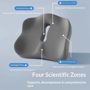 Coussin de siège ergonomique en mousse à mémoire de forme en U avec support lombaire, contour <span class=keywords><strong>orthopédique</strong></span> pour le coccyx, respirant, amovible et lavable - Product Image 2