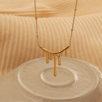 Melting Snow Lava Charm Collier Étanche PVD Plaqué Or 304 Bijoux En Acier Inoxydable Cyber Punk Flow Metal Design Collier