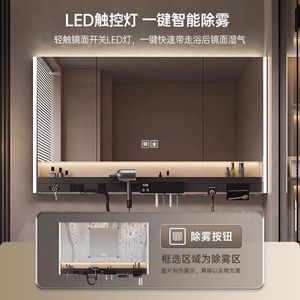 Custom Ceramic Integrated Basin <b>Bathroom</b> Vanity Grey One Piece Basin Stainless Steel <b>Cabinet</b> <b>Mirror</b> <b>Light</b> Included - Product Image 2