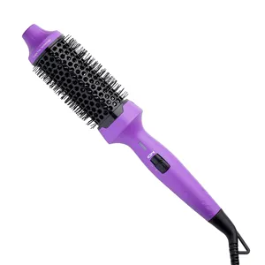 Professional Heated Curling Brush 1 1/2 Inch for Fine to Medium Hair Instant Heat Styling Brush Hair Curler Straightening Brush