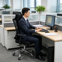 Vente en gros 360 °   Chaise de bureau pivotante en maille avec verrouillage d'inclinaison et appui-tête réglable