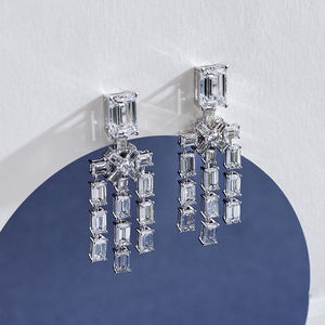 Pendientes de Diamantes de Oro Blanco PT950 MSE-866 de Messi Jewelry para Mujer - Product Image 6