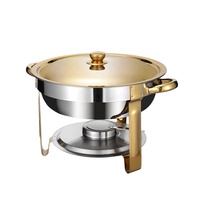 Réchaud à alcool rond doré de haute qualité, auto-chauffant, isolant thermiquement, pour la restauration commerciale, les restaurants et les banquets