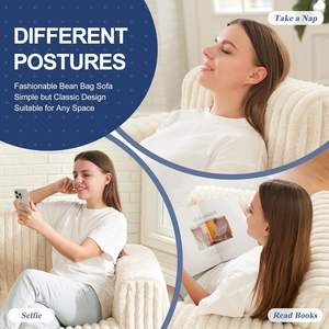 カスタムカラー 真空圧縮梱包 リビング 屋内外 怠け者 ビーズクッション ソファチェアセット - Product Image 5