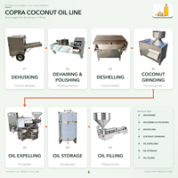 Ligne d'extraction d'huile de coprah, ligne de production d'huile de noix de coco sèche avec presse à froid pour le traitement de la noix de coco
