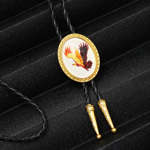 Dasi <span class=keywords><strong>Bolo</strong></span> kulit coklat hitam asli dasi Bola barat batu permata warna-warni kristal pria kalung dasi - Product Image 3