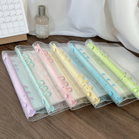 Carnet de notes à feuilles mobiles en PVC transparent, A5, A6, à paillettes, fleur, couverture, classeur de Budget rechargeable, 6 anneaux, marguerite, planificateur de Budget, classeur, vente en gros