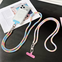 Cordon de téléphone portable Y2K esthétique en TPU scintillant avec perles, sangle colorée en spirale, anti-chute et antivol