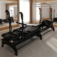 Schwarzer Aluminium Kommerzieller Core-Bed-Reformer, Verstellbar, Langlebig, Extra Breit, Multifunktional für Körper-Pilates-Studio und Gesundheit