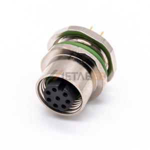 Connecteur M12 8 broches femelle A codé, montage sur panneau droit, filetage PG9, IP67, prise de signal - Product Image 4