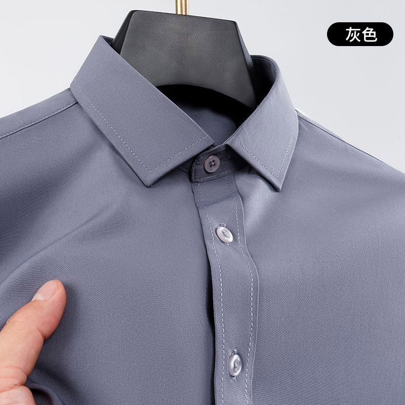 Gray short sleeves--four-way stretch