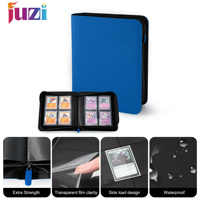Carpeta JUZI de Cuero PU Resistente con 4 Bolsillos y 144 Páginas para Tarjetas de Juego y Colección de Tarjetas Deportivas