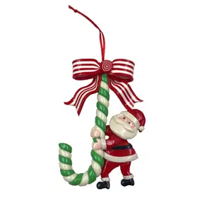 Christmas decorations soft pottery Santa Claus snowman small cane candy cane ornaments Christmas tree arrangement charms