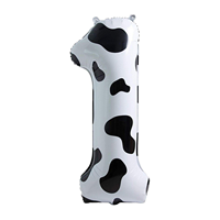 Ballon en feuille d'aluminium numérique imprimé vache de 40 pouces, décorations de fête d'anniversaire, ballon numérique à motif vache pour fournitures d'anniversaire pour enfants