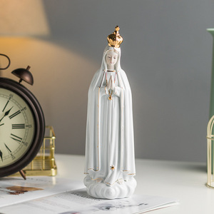 Prêt à expédier : Statue de la <span class=keywords><strong>Vierge</strong></span> Marie Rose de <span class=keywords><strong>Fatima</strong></span>, Artisanat en résine, Ornements religieux, Cadeau pour la maison - Product Image 5