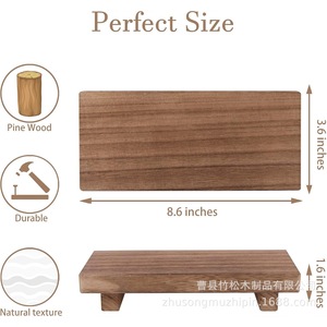 Wooden Bathroom Shelf Rectangular Freestanding Soap Tray Organizer Durable Storage Rack For Home Decor - Product Image 5