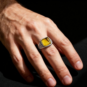 Bague homme de luxe en argent 925 avec bague en agate avec bague pour homme en pierre d'agate naturelle pour de nombreuses occasions - Product Image 4