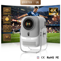 Projecteur intelligent BYINTEK LOVE 2 U6 1080P 4K 2026 - Mise au point automatique 350 ANSI Android WiFi Certifié CE FCC BIS RoHS pour cinéma maison