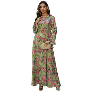 Vestido Musulmán para Mujer, Abaya con Estampado de Diamantes, Túnica de Ramadán, Abayas de Marruecos, Caftán de Dubái, Vestidos Largos de Fiesta, Jalabiya - Product Image 5