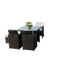 Modernes Sofa-Set Gartenmöbel Outdoor-Rattan-Terrassenmöbel Wetterfestes Garten-Esszimmer-Set für Hotel und Innenhof