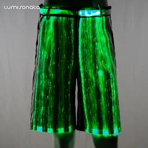 LED RGB 派对俱乐部光纤节短裤点亮嘻哈裤