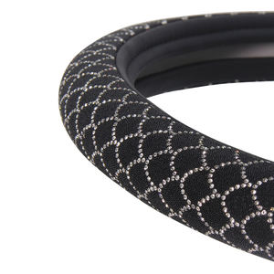 Housse de volant de luxe entièrement en cristal, effet écailles de poisson, strass brillants, accessoires universels pour voiture - Product Image 6