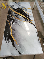 Panneau mural en PVC plastique WPC de haute qualité, plaque de marbre UV, 1220*2440*3mm, facile à installer pour la décoration intérieure