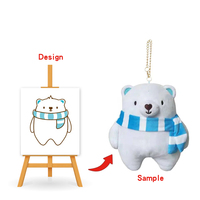 Porte-clés en peluche chat mignon kawaii miniature personnalisé de haute qualité