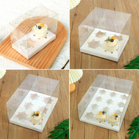 Boîte à cupcakes transparente écologique jetable 2/4/6/12 compartiments, conteneur à muffins transparent auto-assemblant en carton carré