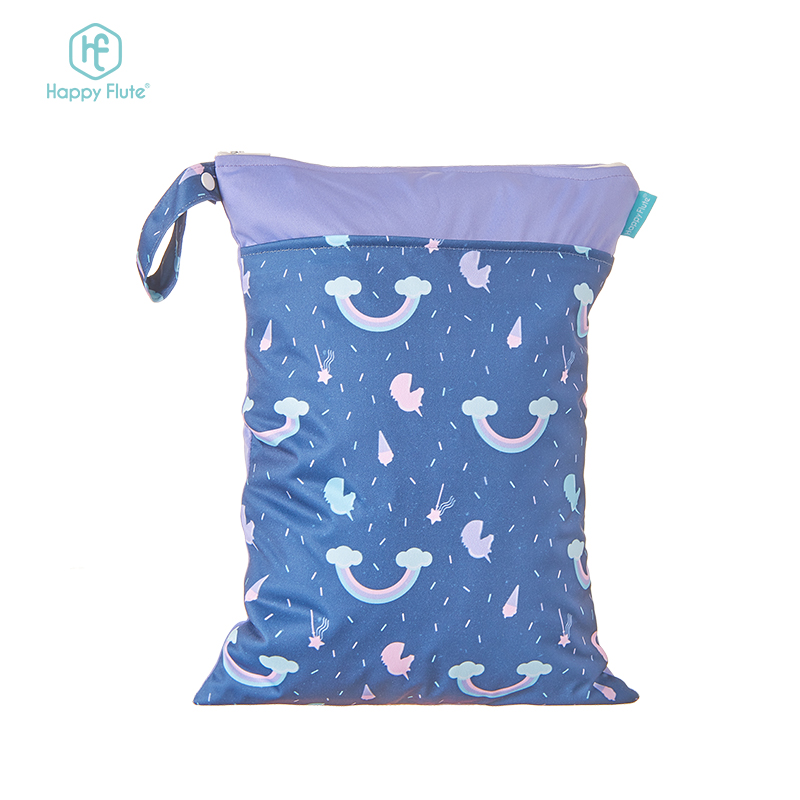 Happy Flute waterproof diaper bag Stroller Carry Pack Travel Outdoor Wet Diaper Storage Bag Pocket