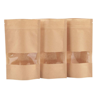 Sacs d'emballage biodégradables personnalisés à fermeture éclair de qualité alimentaire Sacs en papier kraft réutilisables pour bonbon café kraft brun avec logo