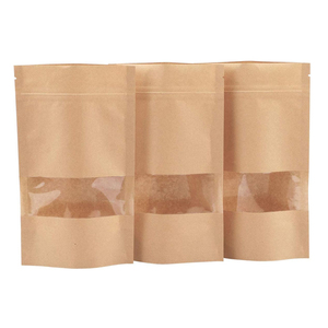 Customized Biodegradable Food Grade Packaging Zipper <strong>Bags</strong> <strong>Brown</strong> <strong>Kraft</strong> Coffee Candy Reusable <strong>Kraft</strong> <strong>Paper</strong> <strong>Bags</strong> with logo - Product Image 6