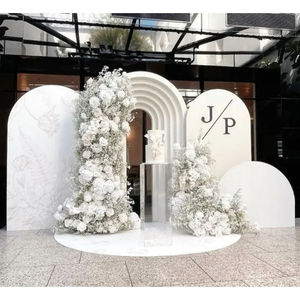 ฉากหลังงานแต่งงาน PVC ทันสมัย กรอบประตูโค้ง PVC สีขาว สำหรับตกแต่งงานปาร์ตี้ ฉากหลังตกแต่งผนัง 3 มิติ - Product Image 6