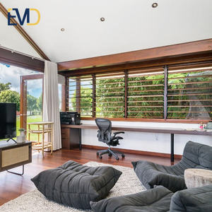 Fenêtres à persiennes verticales en aluminium avec cadre en verre trempé transparent, design moderne personnalisé, extérieur à persiennes - Product Image 3
