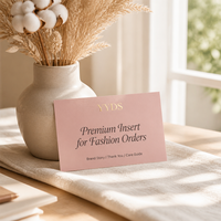 Cartes de remerciement haut de gamme pour vêtements, pour emballage de marque personnalisé avec guide d'entretien, code QR et inserts pour commandes de boutique