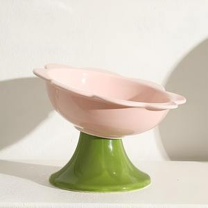 ชามเซรามิคสำหรับแมวแบบยกสูง ป้องกันกระดูกสันหลังสัตว์เลี้ยง ชามอาหารสัตว์เลี้ยงเซรามิคสำหรับแมวหน้าแบนและสุนัขพันธุ์เล็ก ลดราคาพิเศษ - Product Image 2