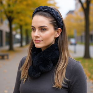 Diadema de PU con diseño cruzado para mujer, accesorio para el cabello, varios colores a elegir, estilo casual, color sólido - Product Image 3