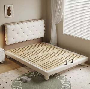 Lit de jour pour enfants Lit en biscuit amusant pour garçons Lit de chambre mobile en bois moderne pleine grandeur pour garçon et fille - Product Image 6