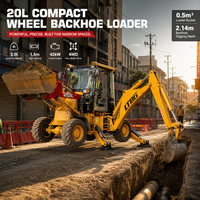 Backhoe Loader Konstruksi Serbaguna 20L dengan Bucket Excavator Belakang 0,04m3
