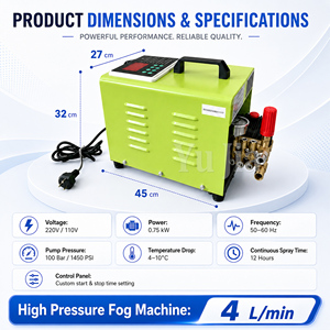 Sistema de Nebulización Portátil de Alta Presión de 4L/min, Bomba de Acero, Alcance de Atomización de 100-120m, Kit para 300-400m², Control Remoto, Refrigeración para Exteriores - Product Image 3
