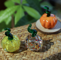 Ornements ronds créatifs en verre de table en forme de citrouille, petite décoration de salon, de bureau, de couleur pour la maison
