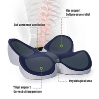 Coussin de siège ergonomique confortable en mousse à mémoire de forme, forme papillon, portable, soulagement de la pression, lavable, soutien du coccyx et lombaire