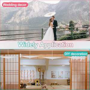 Parasol de mariage en papier blanc chinois pas cher en gros avec logo - Product Image 4
