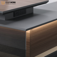 Bureau de direction en bois simple en forme de L de style moderne et luxueux Bureau de directeur général pour PDG Bureau pour PDG Bureau
