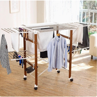 Porte-vêtements pliable en métal multifonctionnel à double niveau, moderne, pour intérieur/extérieur, portable et durable, idéal pour la salle de bain