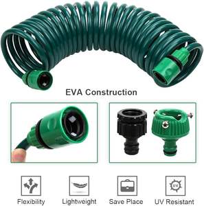 Manguera de jardín 25 pies EVA Primavera Línea telefónica Tubería de agua Lavado de autos Juego de mangueras de agua Accesorios neumáticos - Product Image 4