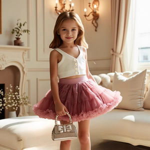 NOVEDAD DE VERANO 2025, traje de falda tutú de princesa bonita <span class=keywords><strong>para</strong></span> mujer, Chaleco de punto Floral transfronterizo europeo americano, chaleco informal de encaje <span class=keywords><strong>para</strong></span> niños - Product Image 2