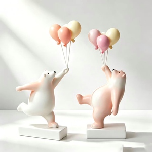 Décoration en résine Ours Polaire <span class=keywords><strong>Blanc</strong></span> Crème Sculpture Animale Créative Ornement pour Salon <span class=keywords><strong>et</strong></span> Table Basse - Product Image 2