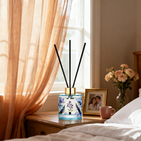 Diffuseur de parfum à roseaux bleu à vent chaud, diffuseur de parfum jaune pour la maison et la chambre à coucher, désodorisant, emballage personnalisable, logo et parfum