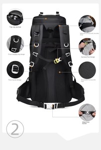 <span class=keywords><strong>Mochila</strong></span> <span class=keywords><strong>de</strong></span> Senderismo y Montañismo <span class=keywords><strong>de</strong></span> Gran Capacidad <span class=keywords><strong>de</strong></span> <span class=keywords><strong>60</strong></span> <span class=keywords><strong>Litros</strong></span>, Impermeable, <span class=keywords><strong>de</strong></span> Poliéster, para Viajes y Campamentos al Aire Libre - Product Image 4